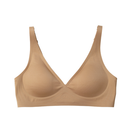 the mews | seamless v-neck bra - tan - KISS AND MAKEUP